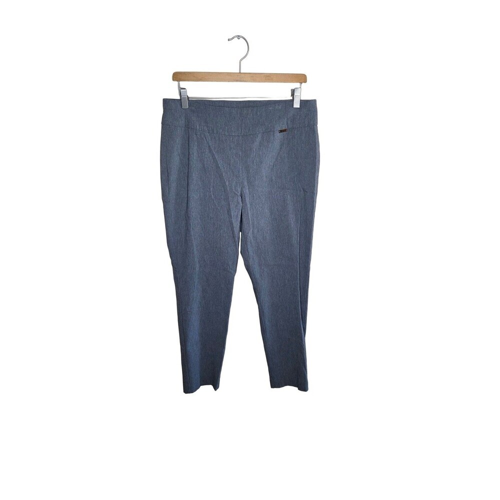 INC Women Gray Dress Pants Size 12S Short Flat Front Pull-On Cropped Ankle